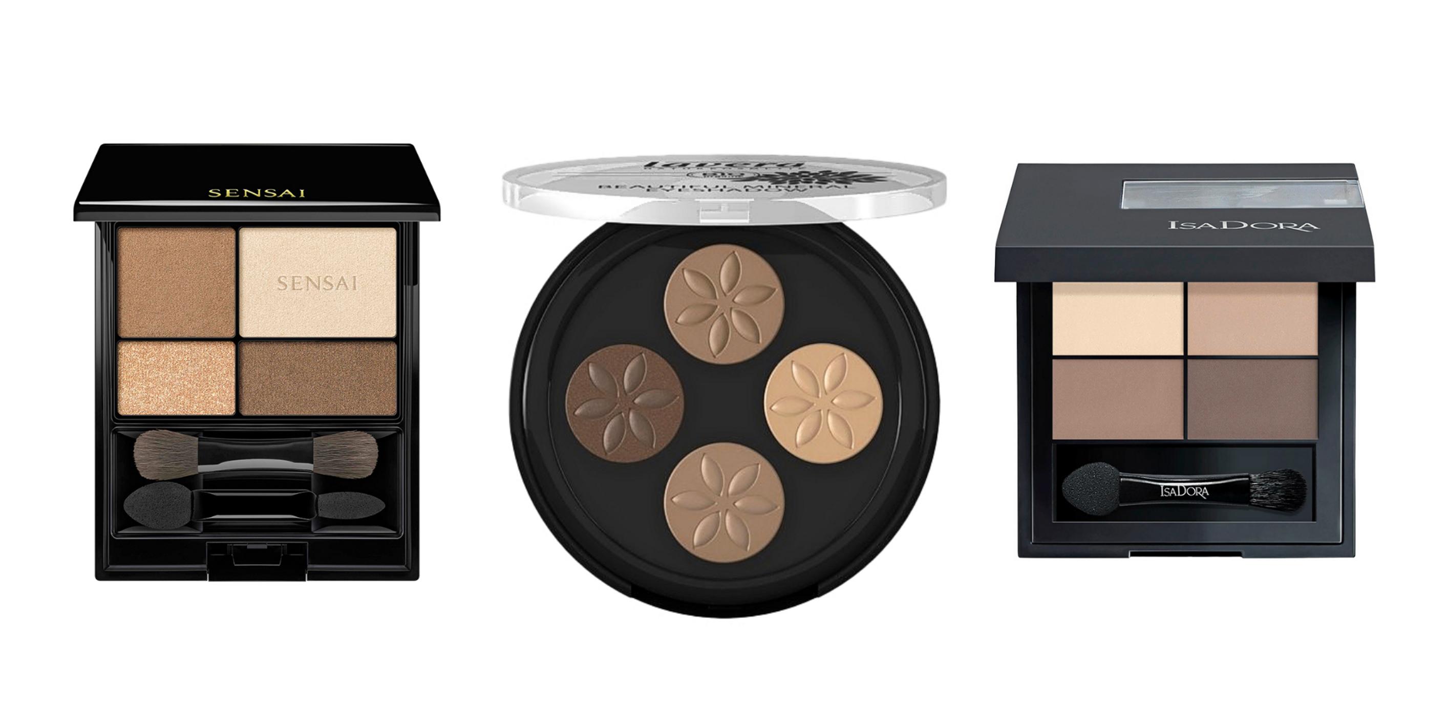 Helpot sumupaletit: Sensain Eye Colour -paletin sävy Shiny Foliage, 70 e, Isadoran Eyeshadow Quartet -paletin sävy Muddy Nudes, 17,90 e, ja Laveran Trend Sensitiv Beautiful Mineral -paletin sävy Cappuccino Cream, 10,50 e.