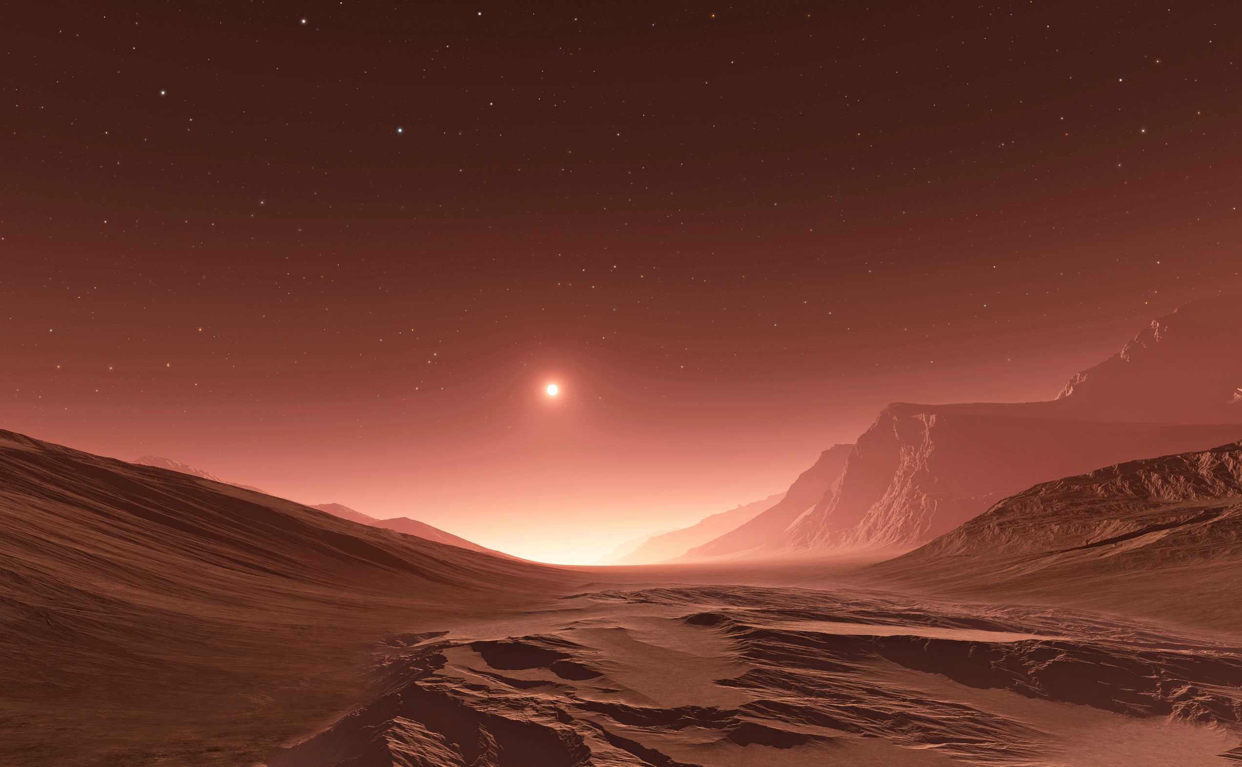 Mars vuoristomaisemassa
