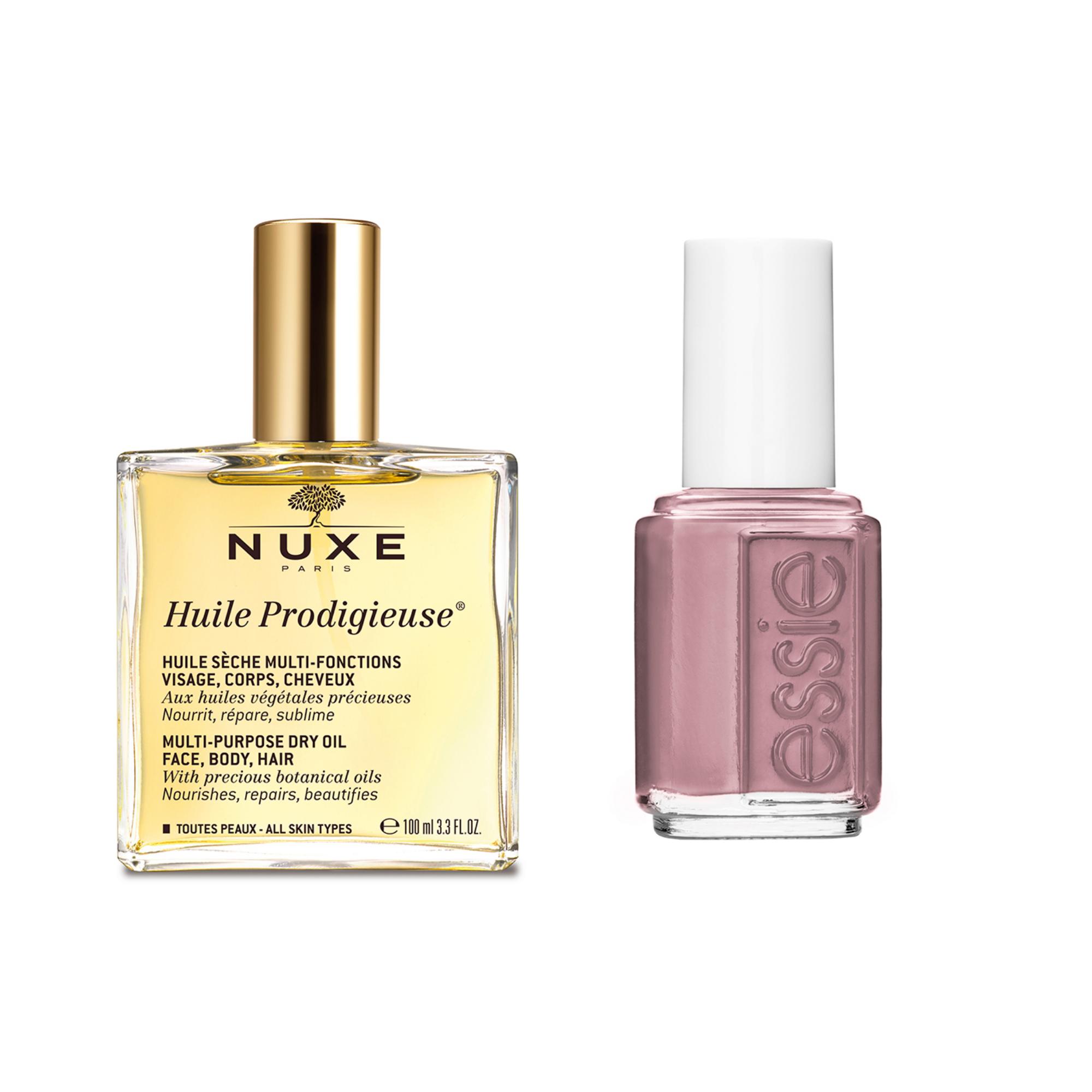 Koko kehon kosteuttaja ”Kuivaöljy kosteuttaa hyvin muttei ole rasvainen eikä tahmaa. Vaatteet voi pukea heti. Sipaisen öljyä keholle, kasvoille ja hiuksiin. Tuoksu on ihana.” Nuxe Huile Prodigieuse Multi-Purpose Dry Oil 39,20 e. Viimeinen silaus ”Ihailen kauniita kynsiä, mutten jaksa juosta kynsihuollossa. Kynsilakka piristää ilmettä nopeasti ja tekee huolitellun olon. Näissä lakoissa on loistava hinta-laatusuhde, toimiva sivellin ja hyvä värivalikoima. Lempisävyni ovat Fifth Avenue ja Lady Like.” Essie-kynsilakka 13,90 e. 