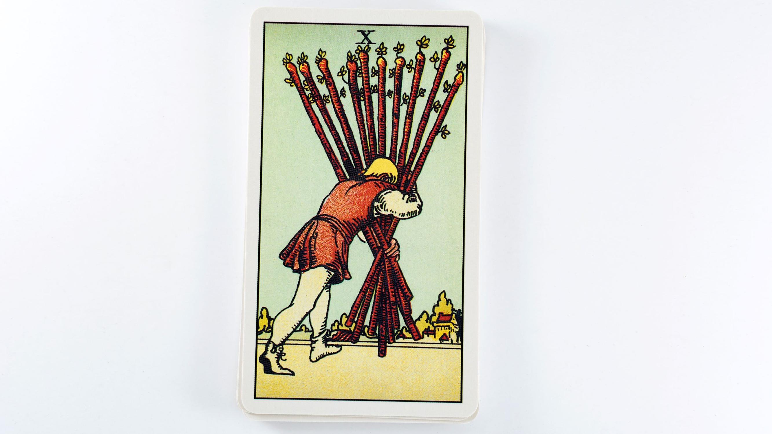 Sauvojen kymppi (The Ten of Wands) – Tarot-kortin merkitys 