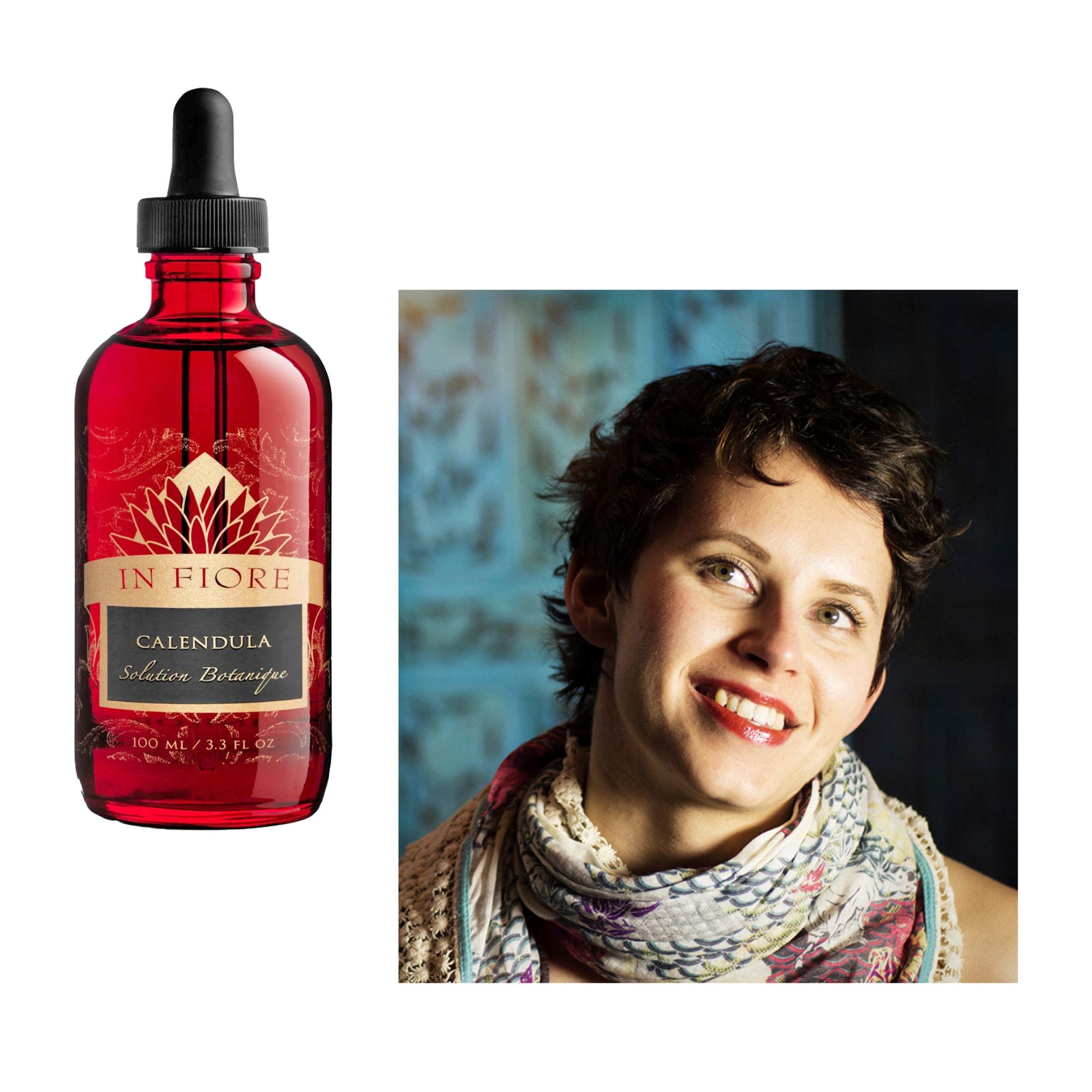 Kosmetologi Karoliina Rauhala, Liinu’n Organic Beauty -hoitolasta pitää suosikkinaan luomuöljyä nimeltä In Fiore Calendula Solution Botanique, 209 e.