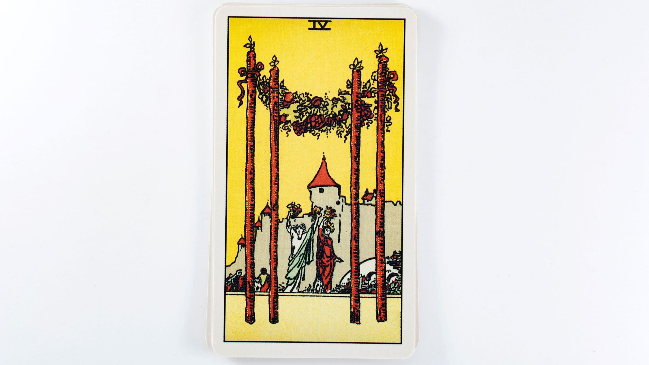 Sauvojen nelonen  (The Four of Wands) – Tarot-kortin merkitys 