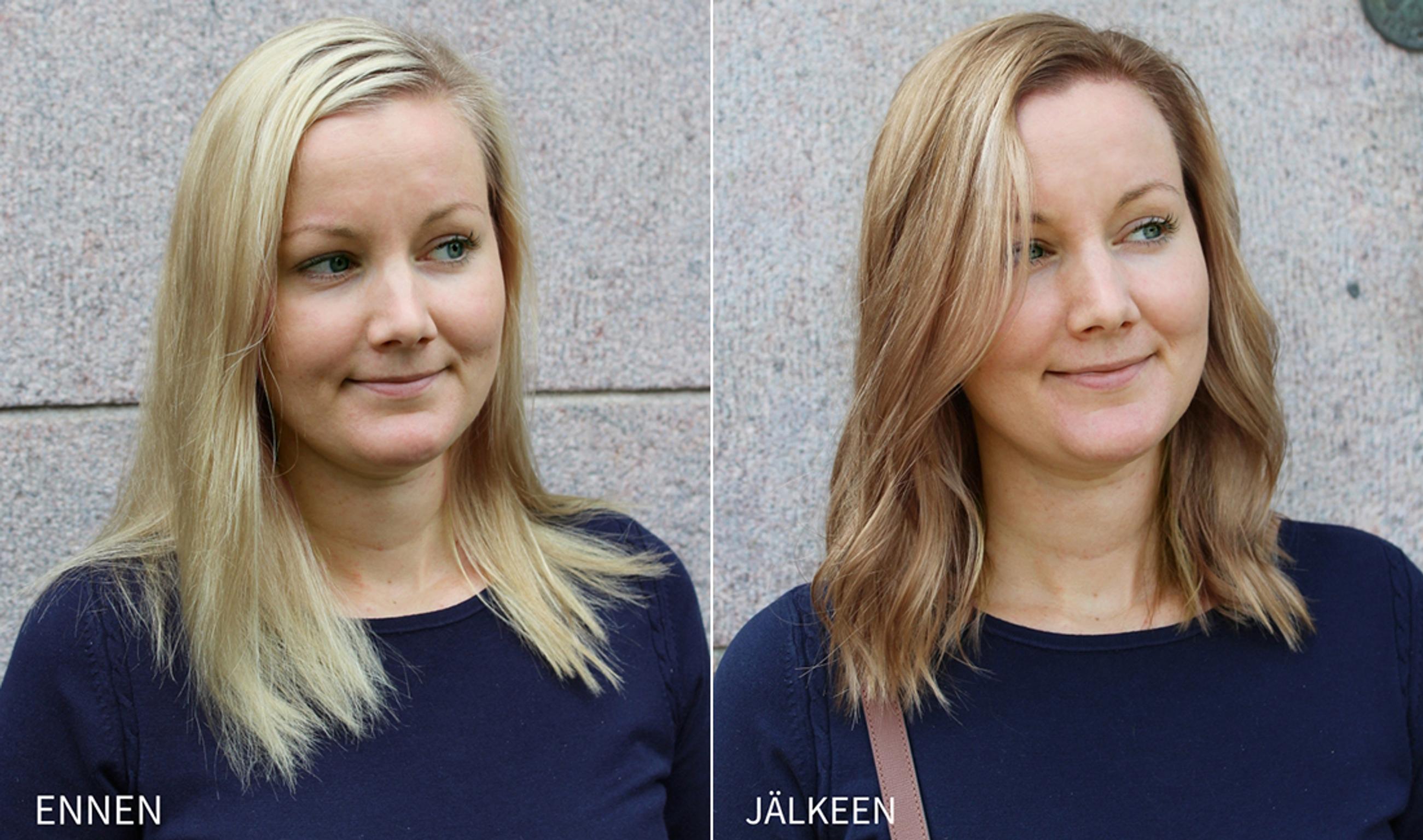 Kellastunut kuontalo sai uuden värin - lämmin beige tekee kasvoille ihmeitä