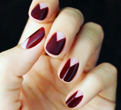Cut triangles from the tape and place them at the base of the cuticles. Source: katarzyna_przybyla
